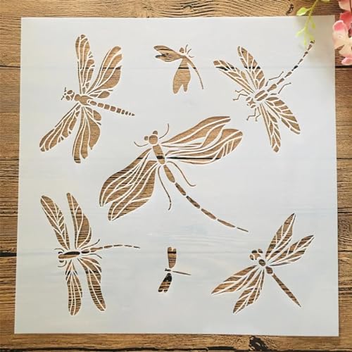 Schablonen zum Malen, 30 x 30 cm, Libellen-Zeichenschablone zum Malen auf Holz, Wand, Stoff, Möbel, Boden, Schablonen für Kunstprojekte von KOFORULAIG