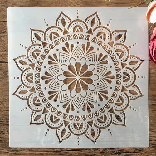 Schablonen zum Malen, 30 x 30 cm, geometrische runde Punktlinie, Zeichnungsvorlage zum Malen auf Holz, Wand, Stoff, Möbel, Boden, Schablonen für Bastelprojekte von KOFORULAIG