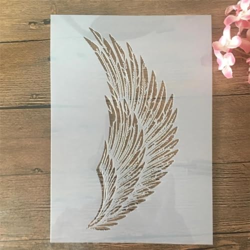 Schablonen zum Malen, A4, 29 cm, Adlerflügel, Zeichenschablone zum Malen auf Holz, Wand, Stoff, Möbel, Boden, Schablonen für Kunstprojekte von KOFORULAIG
