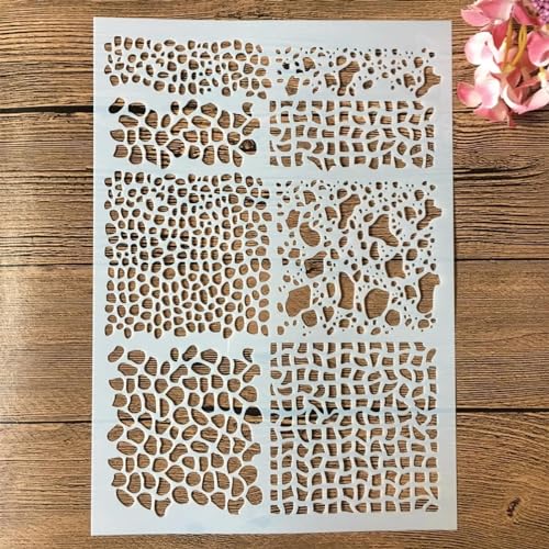 Schablonen zum Malen, A4, 29 cm, Blumenstruktur, Zeichenvorlage zum Malen auf Holz, Wand, Stoff, Möbel, Boden, Schablonen für Bastelprojekte, Stil 3 von KOFORULAIG
