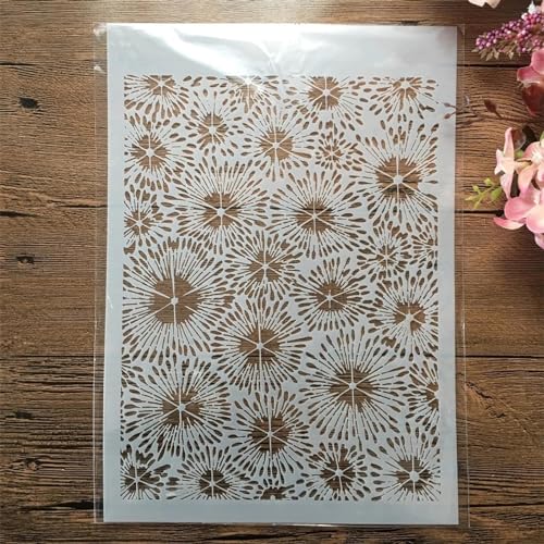 Schablonen zum Malen, A4, 29 cm, Blumenstruktur, wiederverwendbare Schablonen zum Malen auf Holz, Stoff, Wänden, Möbeln, Leinwand, Heimdekoration, Basteln, Stil 3 von KOFORULAIG