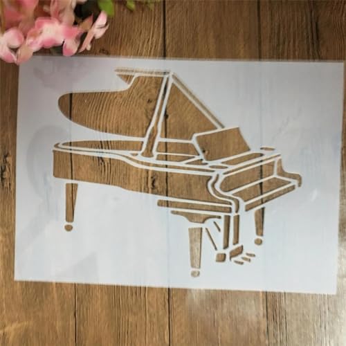 Schablonen zum Malen, A4, 29 cm, Klavier-Zeichenschablone zum Malen auf Holz, Wand, Stoff, Möbel, Boden, Schablonen für Bastelprojekte von KOFORULAIG