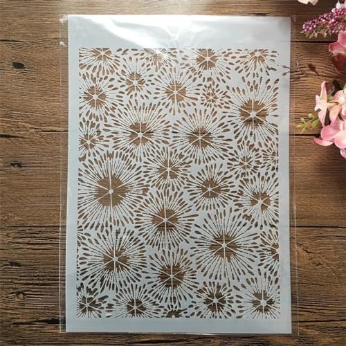 Schablonen zum Malen, A4, 29 cm, Sommerblumen, Textur-Zeichenschablone zum Malen auf Holz, Wand, Stoff, Möbel, Boden, Schablonen für Bastelprojekte von KOFORULAIG