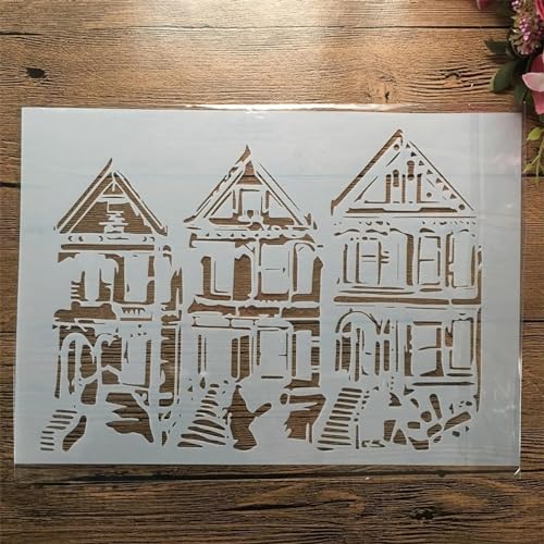 Schablonen zum Malen, A4, 29 cm, Stadtgebäude, Zeichenschablone zum Malen auf Holz, Wand, Stoff, Möbel, Boden, Schablonen für Kunsthandwerk, Kunstprojekte, Stil 3 Schablonen zum Malen, A4, 29 cm, Stadtgebäude, Zeichenschablone zum Malen auf Holz, Wand, Stoff, Möbel, Boden, Schablonen für Kunsthandwerk, Kunstprojekte, Stil 3 von KOFORULAIG