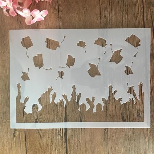 Schablonen zum Malen, A4, 29 cm, Universitätsabschluss, Zeichenschablone zum Malen auf Holz, Wand, Stoff, Möbel, Boden, Schablonen für Kunstprojekte von KOFORULAIG