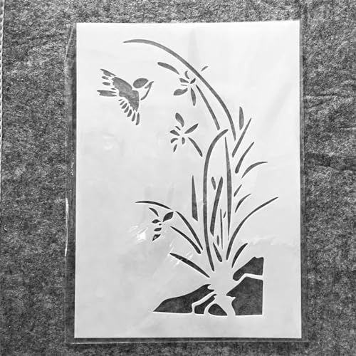 Schablonen zum Malen, A4, 29 cm, Vogelgras, Bambus, Pflaume, wiederverwendbare Schablonen zum Malen auf Holz, Stoff, Wänden, Möbeln, Leinwand, Heimdekoration, Basteln, Stil 1 Schablonen zum Malen, A4, 29 cm, Vogelgras, Bambus, Pflaume, wiederverwendbare Schablonen zum Malen auf Holz, Stoff, Wänden, Möbeln, Leinwand, Heimdekoration, Basteln, Stil 1 von KOFORULAIG
