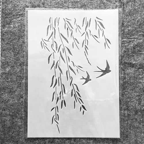 Schablonen zum Malen, A4, 29 cm, Vogelgras, Bambus, Pflaume, wiederverwendbare Schablonen zum Malen auf Holz, Stoff, Wänden, Möbeln, Leinwand, Heimdekoration, Basteln, Stil 2 Schablonen zum Malen, A4, 29 cm, Vogelgras, Bambus, Pflaume, wiederverwendbare Schablonen zum Malen auf Holz, Stoff, Wänden, Möbeln, Leinwand, Heimdekoration, Basteln, Stil 2 von KOFORULAIG