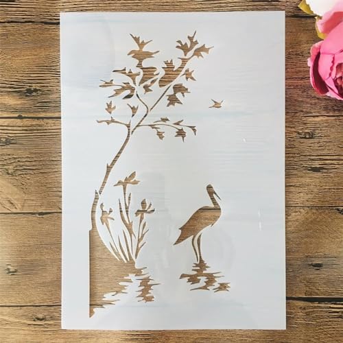 Schablonen zum Malen, A4, 29 cm, Zweig, Rose, Blume, wiederverwendbare Schablonen zum Malen auf Holz, Stoff, Wänden, Möbeln, Leinwand, Heimdekoration, Handwerk, Stil D Schablonen zum Malen, A4, 29 cm, Zweig, Rose, Blume, wiederverwendbare Schablonen zum Malen auf Holz, Stoff, Wänden, Möbeln, Leinwand, Heimdekoration, Handwerk, Stil D von KOFORULAIG