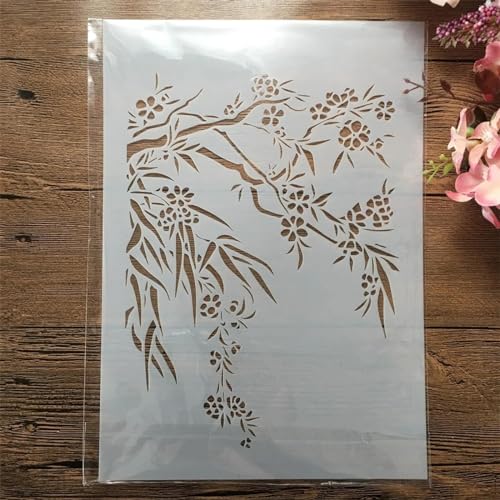 Schablonen zum Malen, A4, 29 cm, Zweigrose, Blume, wiederverwendbare Schablonen zum Malen auf Holz, Stoff, Wänden, Möbeln, Leinwand, Heimdekoration, Basteln, Stil G Schablonen zum Malen, A4, 29 cm, Zweigrose, Blume, wiederverwendbare Schablonen zum Malen auf Holz, Stoff, Wänden, Möbeln, Leinwand, Heimdekoration, Basteln, Stil G von KOFORULAIG