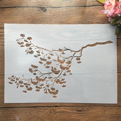 Schablonen zum Malen, A4, 29 cm, dünne Grasstruktur, wiederverwendbare Schablonen zum Malen auf Holz, Stoff, Wänden, Möbeln, Leinwand, Heimdekoration, Basteln, Stil 3 von KOFORULAIG