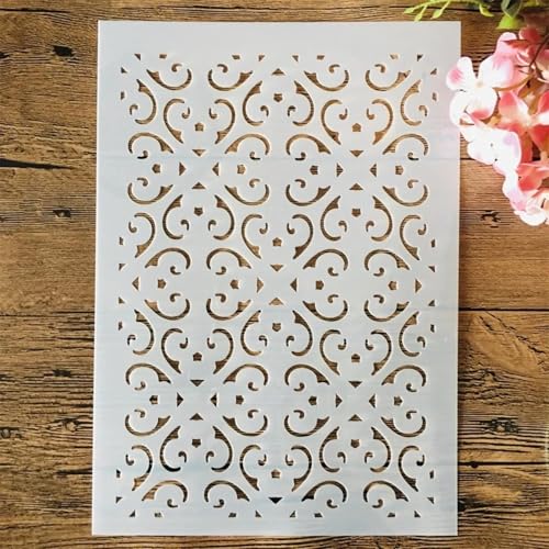 Schablonen zum Malen, A4, 29 cm, geometrische Kreislinien, Zeichenschablone zum Malen auf Holz, Wand, Stoff, Möbel, Boden, Schablonen für Bastelprojekte, Stil 4, 1 Stück Schablonen zum Malen, A4, 29 cm, geometrische Kreislinien, Zeichenschablone zum Malen auf Holz, Wand, Stoff, Möbel, Boden, Schablonen für Bastelprojekte, Stil 4, 1 Stück von KOFORULAIG