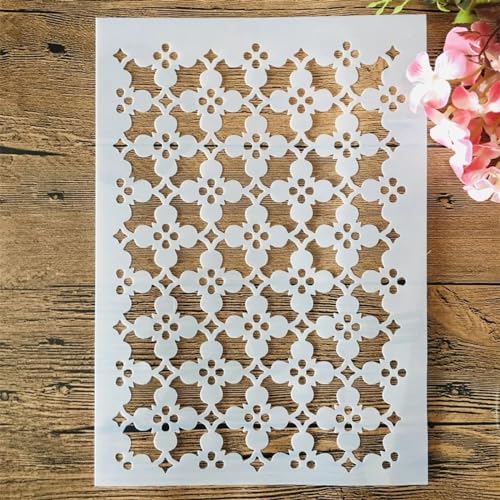 Schablonen zum Malen, A4, 29 cm, geometrische Rahmenstruktur, wiederverwendbare Schablonen zum Malen auf Holz, Stoff, Wänden, Möbeln, Leinwand, Heimdekoration, Basteln, Stil 13 von KOFORULAIG
