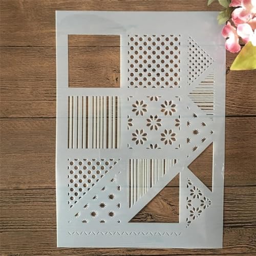 Schablonen zum Malen, A4, 29 cm, quadratisch, dreieckig, Geometrie, Zeichenschablone zum Malen auf Holz, Wand, Stoff, Möbel, Boden, Schablonen für Kunstprojekte Schablonen zum Malen, A4, 29 cm, quadratisch, dreieckig, Geometrie, Zeichenschablone zum Malen auf Holz, Wand, Stoff, Möbel, Boden, Schablonen für Kunstprojekte von KOFORULAIG