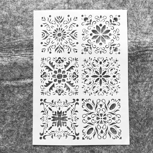 Schablonen zum Malen, A4, 29 cm, quadratischer Rahmen, Palast, wiederverwendbare Schablonen zum Malen auf Holz, Stoff, Wänden, Möbeln, Leinwand, Heimdekoration, Handwerk Schablonen zum Malen, A4, 29 cm, quadratischer Rahmen, Palast, wiederverwendbare Schablonen zum Malen auf Holz, Stoff, Wänden, Möbeln, Leinwand, Heimdekoration, Handwerk von KOFORULAIG