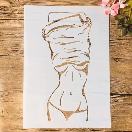Schablonen zum Malen, A4, 29 cm, sexy Bikini-Mädchen, Zeichenschablone zum Malen auf Holz, Wand, Stoff, Möbel, Boden, Schablonen für Bastelprojekte von KOFORULAIG