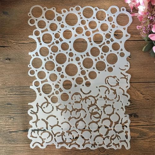 Schablonen zum Malen, A4, 29 cm, unregelmäßige Blasenkreise, rund, wiederverwendbare Schablonen zum Malen auf Holz, Stoff, Wänden, Möbeln, Leinwand, Heimdekoration, Handwerk von KOFORULAIG
