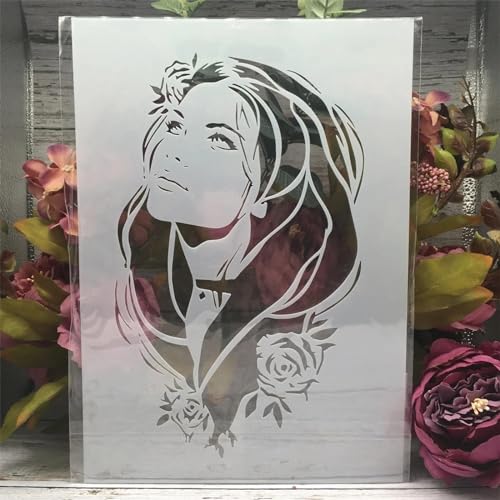 Schablonen zum Malen, A4, 29 x 21 cm, Paris-Blumenrand, Zeichenschablone zum Malen auf Holz, Wand, Stoff, Möbel, Boden, Schablonen für Bastelprojekte, Stil 4 von KOFORULAIG
