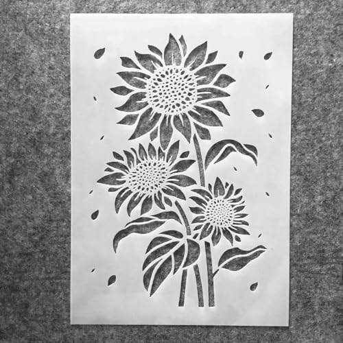 Schablonen zum Malen, A4, 29 x 21 cm, Sonnenblume, wiederverwendbare Schablonen zum Malen auf Holz, Stoff, Wänden, Möbeln, Leinwand, Heimdekoration, Basteln, Stil A Schablonen zum Malen, A4, 29 x 21 cm, Sonnenblume, wiederverwendbare Schablonen zum Malen auf Holz, Stoff, Wänden, Möbeln, Leinwand, Heimdekoration, Basteln, Stil A von KOFORULAIG