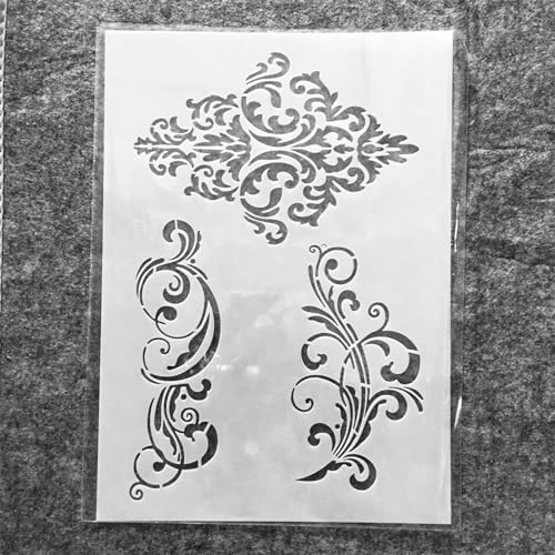 Schablonen zum Malen, A4, 29 x 21 cm, Vintage-Totem-Rahmenkante, wiederverwendbare Schablonen zum Malen auf Holz, Stoff, Wänden, Möbeln, Leinwand, Heimdekoration, Handwerk von KOFORULAIG