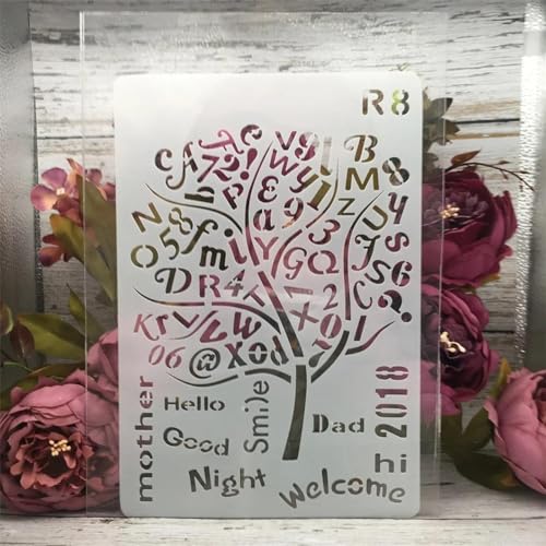Schablonen zum Malen, Alphabet-Buchstaben, Zeichenschablone zum Malen auf Holz, Wand, Stoff, Möbel, Boden, Schablonen für Kunsthandwerk, Kunstprojekte, Stil 11, 1 Stück von KOFORULAIG