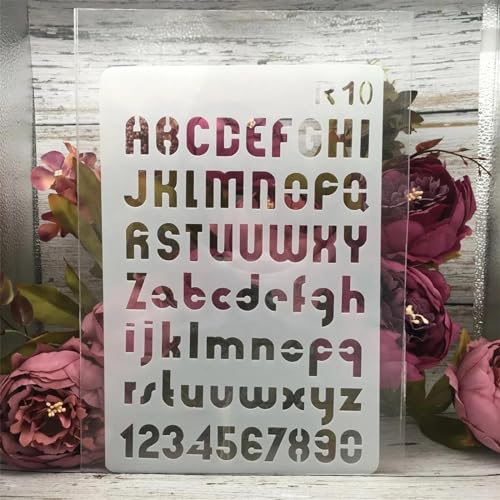 Schablonen zum Malen, Alphabet-Buchstaben, Zeichenschablone zum Malen auf Holz, Wand, Stoff, Möbel, Boden, Schablonen für Kunsthandwerk, Kunstprojekte, Stil 12, 1 Stück Schablonen zum Malen, Alphabet-Buchstaben, Zeichenschablone zum Malen auf Holz, Wand, Stoff, Möbel, Boden, Schablonen für Kunsthandwerk, Kunstprojekte, Stil 12, 1 Stück von KOFORULAIG