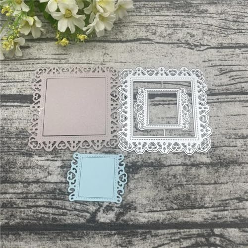 Schablonen zur Kartenherstellung, 8,9 x 8,9 cm, quadratische Spitze, Metall-Stanzformen für Scrapbooking, Alben, Prägung, Papier, Karten, Dekoration von KOFORULAIG