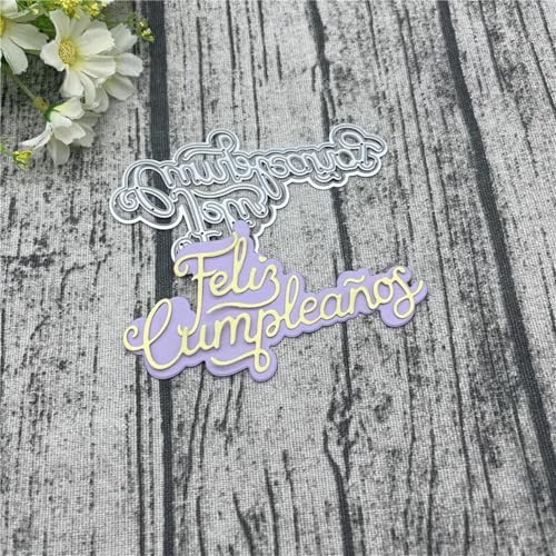 Scrapbooking-Vorlagen, 10 x 6,4 cm, Spanien, Happy Birthday, Metall, Stanzformen für Scrapbooking, Alben, Prägung, Papier, Karten, Dekoration Scrapbooking-Vorlagen, 10 x 6,4 cm, Spanien, Happy Birthday, Metall, Stanzformen für Scrapbooking, Alben, Prägung, Papier, Karten, Dekoration von KOFORULAIG