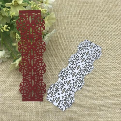 Scrapbooking-Vorlagen, 12,5 x 4,5 cm, Spitzenblumen-Rand, Metall-Stanzformen für Scrapbooking, Album, Papier, Karten, Prägung, Handwerk Scrapbooking-Vorlagen, 12,5 x 4,5 cm, Spitzenblumen-Rand, Metall-Stanzformen für Scrapbooking, Album, Papier, Karten, Prägung, Handwerk von KOFORULAIG