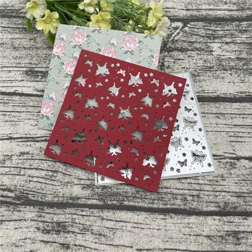 Scrapbooking-Vorlagen, 12 x 12 cm, quadratischer Schmetterlingsrahmen, Metall-Stanzformen für Scrapbooking, Alben, Prägung, Papier, Karten, Dekoration Scrapbooking-Vorlagen, 12 x 12 cm, quadratischer Schmetterlingsrahmen, Metall-Stanzformen für Scrapbooking, Alben, Prägung, Papier, Karten, Dekoration von KOFORULAIG