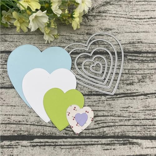 Scrapbooking-Vorlagen, 9,5 x 9,3 cm, Herz-Kartenrahmen, Metall-Stanzformen für Scrapbooking, Alben, Prägung, Papier, Karten, Dekoration Scrapbooking-Vorlagen, 9,5 x 9,3 cm, Herz-Kartenrahmen, Metall-Stanzformen für Scrapbooking, Alben, Prägung, Papier, Karten, Dekoration von KOFORULAIG