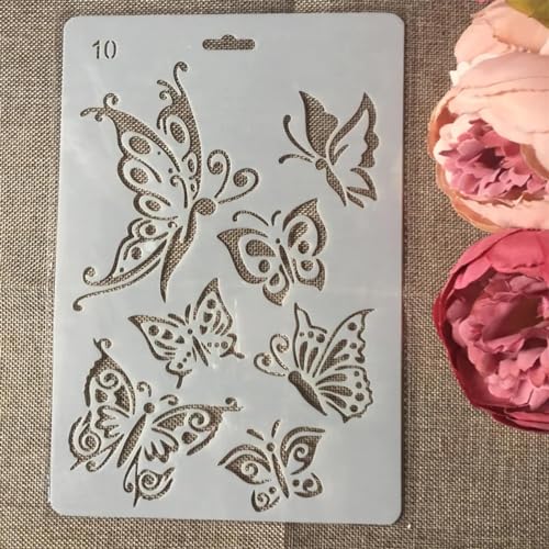 Wiederverwendbare Schablonen zum Basteln, 27,5 x 19 cm, Blumenranken-Schablonen zum Malen auf Holz, Wandfliesen, Möbelstoffen, Heimdekor, Vorlagen, Stil 10 Wiederverwendbare Schablonen zum Basteln, 27,5 x 19 cm, Blumenranken-Schablonen zum Malen auf Holz, Wandfliesen, Möbelstoffen, Heimdekor, Vorlagen, Stil 10 von KOFORULAIG