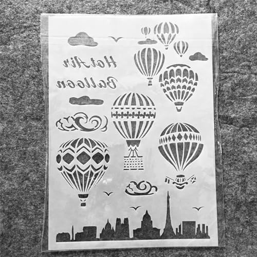 Wiederverwendbare Schablonen zum Basteln, A4, 29 cm, Luftballon-Schablonen zum Malen auf Holz, Wandfliesen, Möbelstoffen, Heimdekor-Vorlagen Wiederverwendbare Schablonen zum Basteln, A4, 29 cm, Luftballon-Schablonen zum Malen auf Holz, Wandfliesen, Möbelstoffen, Heimdekor-Vorlagen von KOFORULAIG