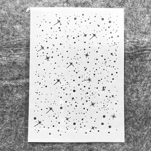 Wiederverwendbare Schablonen zum Basteln, A4, 29 cm, Stern-Punkt-Fliegen-Textur-Schablonen zum Malen auf Holz, Wandfliesen, Möbelstoffen, Heimdekor-Vorlagen von KOFORULAIG