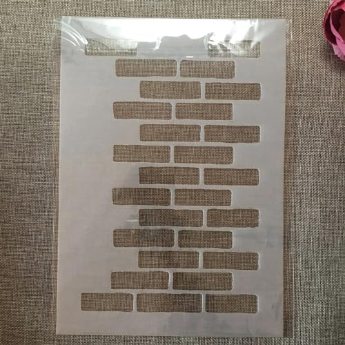 Wiederverwendbare Schablonen zum Basteln, A4, 29 cm, Ziegelmauer-Textur-Schablonen zum Malen auf Holz, Wandfliesen, Möbelstoffen, Heimdekor-Vorlagen Wiederverwendbare Schablonen zum Basteln, A4, 29 cm, Ziegelmauer-Textur-Schablonen zum Malen auf Holz, Wandfliesen, Möbelstoffen, Heimdekor-Vorlagen von KOFORULAIG