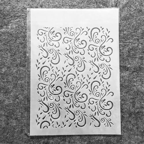 Wiederverwendbare Schablonen zum Basteln, A4, 29 cm, florale Textur-Schablonen zum Malen auf Holz, Wandfliesen, Möbelstoffen, Heimdekor-Vorlagen von KOFORULAIG