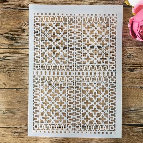 Wiederverwendbare Schablonen zum Basteln, A4, 29 cm, geometrische Rahmenstruktur-Schablonen zum Malen auf Holz, Wandfliesen, Möbelstoffen, Heimdekor-Vorlagen, Stil 12 Wiederverwendbare Schablonen zum Basteln, A4, 29 cm, geometrische Rahmenstruktur-Schablonen zum Malen auf Holz, Wandfliesen, Möbelstoffen, Heimdekor-Vorlagen, Stil 12 von KOFORULAIG