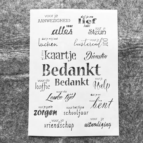 Wiederverwendbare Schablonen zum Basteln, A4, 29 cm, niederländische Wörter, Schablonen zum Malen auf Holz, Wandfliesen, Möbelstoffen, Heimdekor-Vorlagen von KOFORULAIG