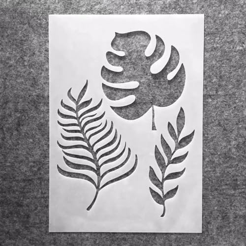 Wiederverwendbare Schablonen zum Basteln, A4, 29 x 21 cm, Breitblätter, Schablonen zum Malen auf Holz, Wandfliesen, Möbelstoffen, Heimdekor-Vorlagen von KOFORULAIG
