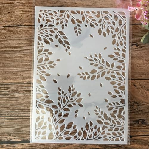 Wiederverwendbare Schablonen zum Basteln, A5, 21 cm, Blätter, Schablonen zum Malen auf Holz, Wandfliesen, Möbelstoffen, Heimdekor-Vorlagen von KOFORULAIG