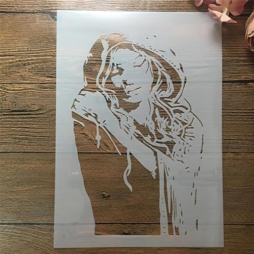 Wiederverwendbare Schablonen zum Malen, A4, 29 cm, Zweigrose, Blumenschablonen zum Basteln, Malen auf Holz, Möbeln, Böden, DIY-Kunstprojekt, Heimdekoration, Stil B von KOFORULAIG