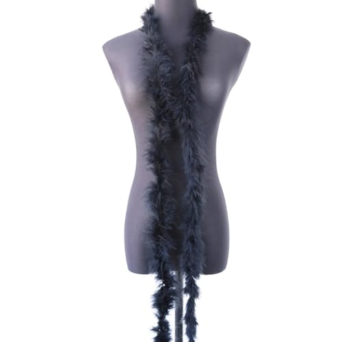 1 x 2 m Federboa Truthahnfedern Boa, flauschige Plüschfederboa, Federstola, Federschal, Federgirlande für Weihnachtsbaum, Hochzeit, Basteln, Burlesque, Karnevalsparty, 20er Jahre Kostüm Dekoration von KOGMMYSEVP