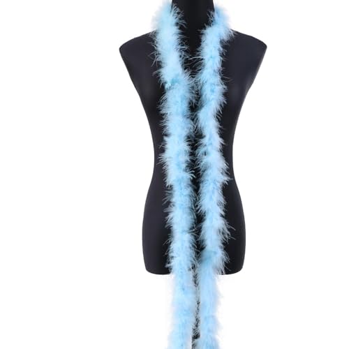 1 x 2 m Federboa Truthahnfedern Boa, flauschige Plüschfederboa, Federstola, Federschal, Federgirlande für Weihnachtsbaum, Hochzeit, Basteln, Burlesque, Karnevalsparty, 20er Jahre Kostüm Dekoration von KOGMMYSEVP