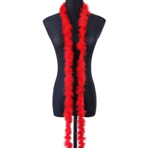 1 x 2 m Federboa Truthahnfedern Boa, flauschige Plüschfederboa, Federstola, Federschal, Federgirlande für Weihnachtsbaum, Hochzeit, Basteln, Burlesque, Karnevalsparty, 20er Jahre Kostüm Dekoration von KOGMMYSEVP