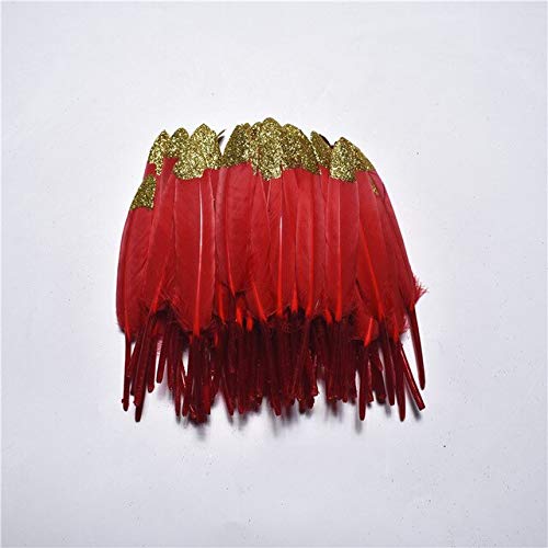 20-500pcs / lot Gold & Silber Pulver Mintgrün Ente Federn 10-16cm Federn für DIY Dekoration Federn für Schmuckherstellung Pfau Grün Gold 500pcs von KOGMMYSEVP
