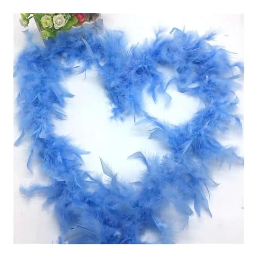 2M Truthahnfedern Boa 90 g Federn DIY Karneval Party Kleid Kleidung Handwerk Feder Verkleiden Dekoration (Blau - 01,90g) von KOGMMYSEVP