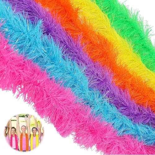 Bunte Federboas, künstliche flauschige Boa-Dekorationen, Verkleidung für Heimwerker, Hochzeit, Party, Tanzen, Halloween, Weihnachten, Kostüm, Heimdekoration, 6 Stück Bunte Federboas, künstliche flauschige Boa-Dekorationen, Verkleidung für Heimwerker, Hochzeit, Party, Tanzen, Halloween, Weihnachten, Kostüm, Heimdekoration, 6 Stück von KOGMMYSEVP
