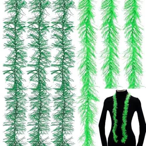 Künstliche flauschige Boas mit Federn, Dekoration, für Damen, zum Verkleiden, für Hochzeit, Tanz, Kostüm, Halloween, Weihnachten, Party, Dekoration, Limettengrün und Rasen, 16 Stück von KOGMMYSEVP