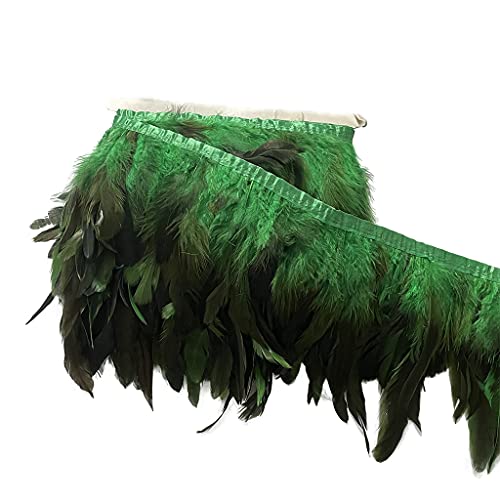 Natürliche Hahn Breite 5-7 zoll Handwerk Fransen Trim Pack von 2 Yards für Kleidung Dekoration und DIY Handwerk Federn (Natürlich) von KOGMMYSEVP