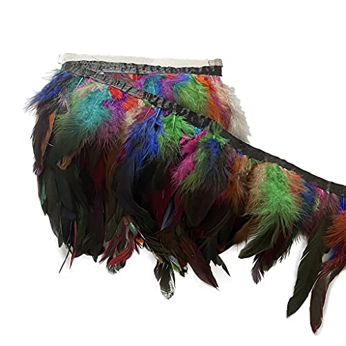 Natürlicher Hahn, Breite 12,7–17,8 cm, Bastelfransenbordüre, 2 m, für Kleidung, Dekoration und Bastelfedern (natürlich) von KOGMMYSEVP