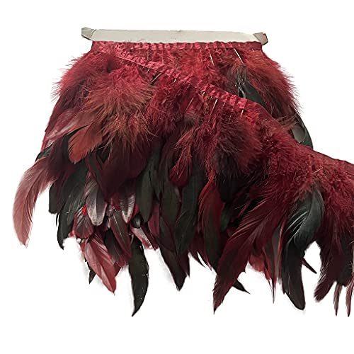 Natürlicher Hahn, Breite 12,7–17,8 cm, Bastelfransenbordüre, 2 m, für Kleidung, Dekoration und Bastelfedern (natürlich) von KOGMMYSEVP